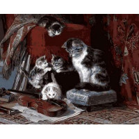 MR-Q608 Картина розмальовка Кошенята та скрипка Mariposa MR-Q608 Картина розмальовка Кошенята та скрипка Mariposa