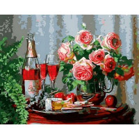 MR-Q1354 Картина розмальовка Натюрморт із сиром та червоним виномMariposa MR-Q1354 Картина розмальовка Натюрморт із сиром та червоним виномMariposa