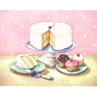 Набір вишивка алмазна ТМ Алмазна мозаїка Торт з капкейками (DM-217, Без підрамника)
