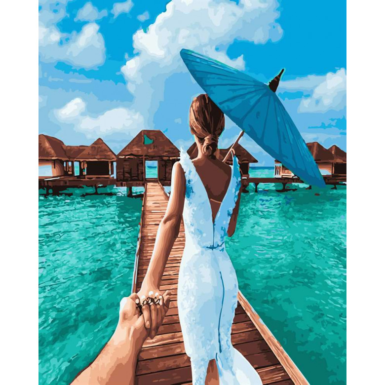 BK-GX24483 Розмальовка за номерами Іди за мною Мальдіви