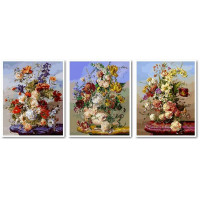 VPT034 Картина за номерами Триптих Літні букети Babylon
