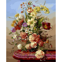 VP1042 Картина за номерами Півонії з польовими квітами Babylon