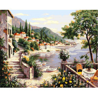 BK-GX9166 Картина розмальовка Блакитний берег (Без коробки)