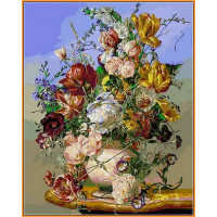 NB1041R Картина за номерами Жовті тюльпані та півонії (в рамі)Babylon NB1041R Картина за номерами Жовті тюльпані та півонії (в рамі)Babylon