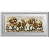 Алмазна мозаїка Dream Art Квартет (цуценята) (DA-30692, Без підрамника)