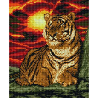 Алмазна живопис Rainbow Art Тигр на заході сонця (EJ412, На підрамнику)