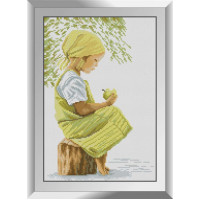 Алмазна техніка Dream Art Дівчинка з яблуком (DA-31144, Без підрамника)