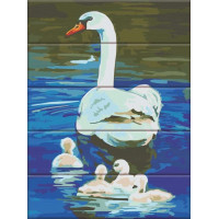 ASW141 Картина за номерами на дереві Лебідь ArtStory