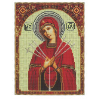 Алмазна живопис Алмазна мозаїка Семистрільна Богородиця (DEF015, Без підрамника)