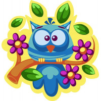 ASK056 Картина за номерами Пташка на гілці ArtStory