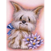 Набір алмазна мозаїка ТМ Алмазна мозаїка Йорк з бантиком (DMF-023, На підрамнику)