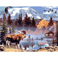 SR-B-SY6196 Картина за номерами Пейзаж диких гірStrateg SR-B-SY6196 Картина за номерами Пейзаж диких гірStrateg