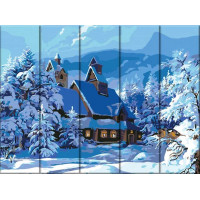 ASW218 Зображення за номерами на дереві Зимовий пейзажArtStory