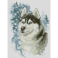 Картина алмазами Dream Art Хаскі (29 х 39 см) (DA-31805, Без підрамника)