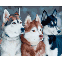 BK-GX45404 Картина за номерами Красунчики-хаскіRainbow Art BK-GX45404 Картина за номерами Красунчики-хаскіRainbow Art