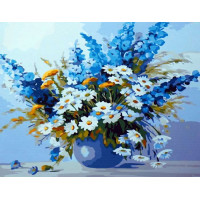 SW030 Картина за номерами Дельфініум та ромашки Babylon SW030 Картина за номерами Дельфініум та ромашки Babylon