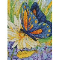 Картина алмазна вишивка ТМ Алмазна мозаїка Метелик на квітці (DM-035, Без підрамника)