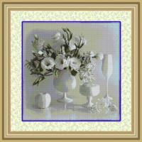 Набір вишивка алмазна Dream Art Білий натюрморт (повна зашивка, квадратне каміння) (DA-30117, Без підрамника)