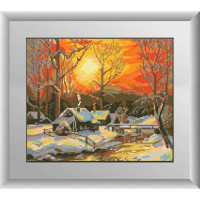 Алмазна вишивка Dream Art Зимовий ранок (повна зашивка, квадратне каміння) (DA-30229, Без підрамника)