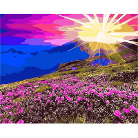 W4321 Картина за номерами Світанок у горах W4321 Картина за номерами Світанок у горах