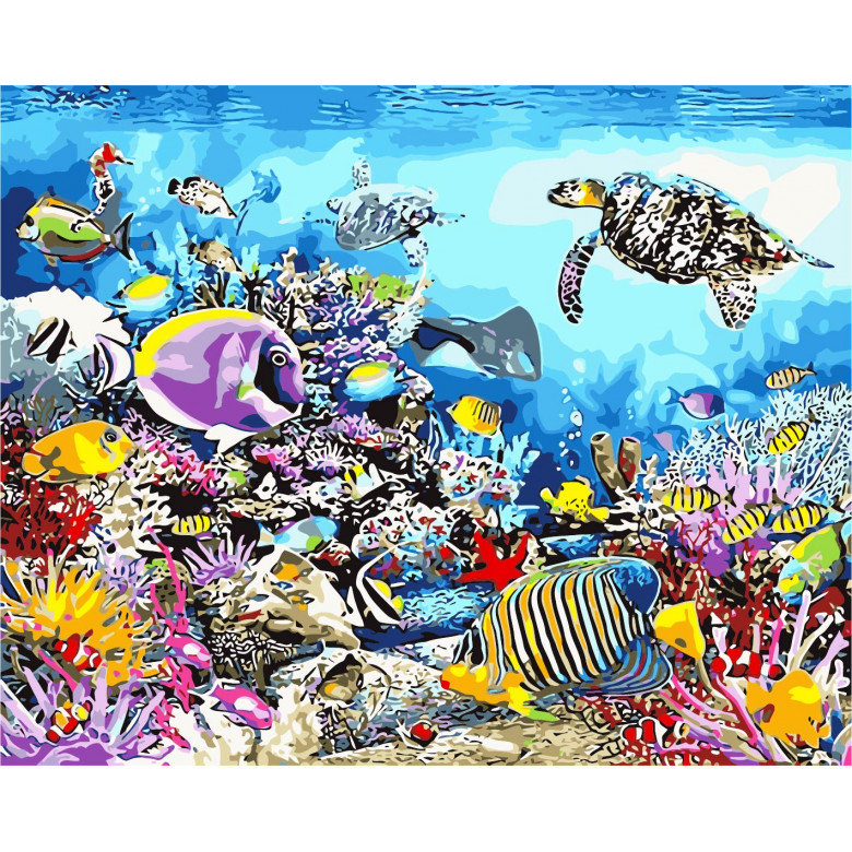W4335 Картина за номерами Коралові рифи
