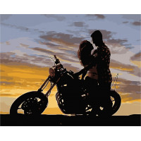 W4344 Малюнок за цифрами Захід сонця для закоханих