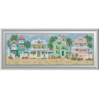 Алмазна вишивка Dream Art Морські котеджі (квадратні камені, повна зашивка) (DA-30500, Без підрамника)