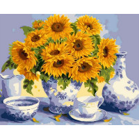 AS0004 Картина за номерами Соняшники та старовинний сервіз ArtStory AS0004 Картина за номерами Соняшники та старовинний сервіз ArtStory