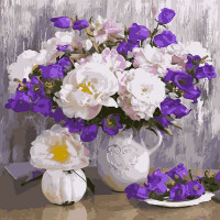 AS0229 Картина розмальовка Півонії та дзвіночки (Без коробки) ArtStory AS0229 Картина розмальовка Півонії та дзвіночки (Без коробки) ArtStory