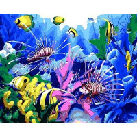 MR-Q616 Розмальовка на полотні Тропічні рибки Mariposa MR-Q616 Розмальовка на полотні Тропічні рибки Mariposa