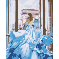 0027Л1 Забарвлення за номерами Скрипалька в блакитному (Без коробки) Bambino 0027Л1 Забарвлення за номерами Скрипалька в блакитному (Без коробки) Bambino