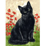 VK275 Картина за номерами Зеленоока кішка у квітах Babylon