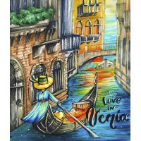Картина зі страз ТМ Алмазна мозаїка Кохання у Венеції (DM-403, Без підрамника)
