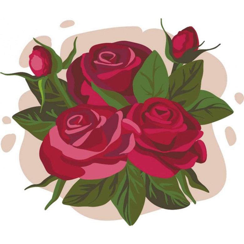 ASK050 Картина за номерами Букет троянд ArtStory