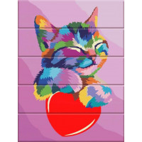 ASW167 Картина за номерами Кольоровий кіт ArtStory