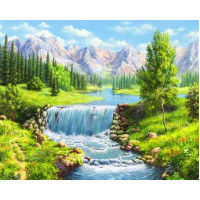 Набір мозаїка алмазна My Art Водоспад в горах (TN1071, На підрамнику)