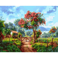 BK-GX33851 Картина за номерами Хатинка в горах Rainbow Art