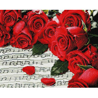 Картина із мозаїки ColorArt Рози на нотах (CLR-PSP037, На підрамнику)