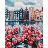 Алмазна вишивка ColorArt Місто в тюльпанах (CLR-PSP098, На підрамнику)