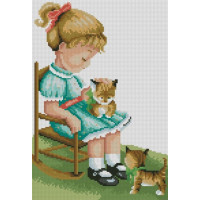 Картина алмазами Dream Art З кошенятами (25 х 38 см) (DA-31796, Без підрамника)