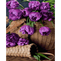 BK-GX45092 Живопис по номерам Фіолетові тюльпаниRainbow Art BK-GX45092 Живопис по номерам Фіолетові тюльпаниRainbow Art