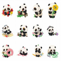 Картина алмазами ColorArt Наклейки з органайзером панди (CLR-SK10, )