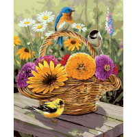 BK-GX8550 Картина розмальовка Пташки та кошик BK-GX8550 Картина розмальовка Пташки та кошик