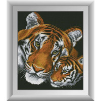 Картина з мозаїки Dream Art Тигри (повна зашивка, квадратне каміння) (DA-30220, Без підрамника)