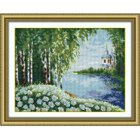 Картина із мозаїки Dream Art Берези біля річки (квадратні камені, повна зашивка) (DA-30424, Без підрамника) Картина із мозаїки Dream Art Берези біля річки (квадратні камені, повна зашивка) (DA-30424, Без підрамника)