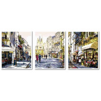 VPT026 Картина за номерами Триптих. Літній вечір у Парижі Babylon