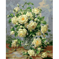 QS1115 Картина за номерами Букет білих троянд Babylon QS1115 Картина за номерами Букет білих троянд Babylon