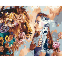 BK-GX24329 Картина розмальовка Дівчина та лев (Без коробки)