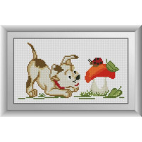 Алмазна техніка Dream Art Цікаве щеня (DA-31024, Без підрамника)