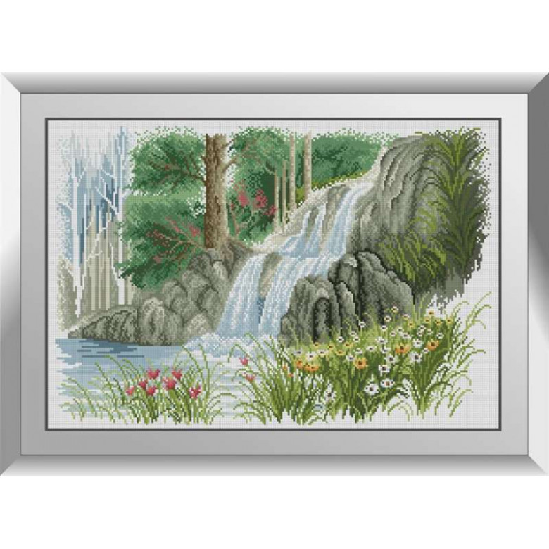 Набір алмазна мозаїка Dream Art Лісовий водоспад (DA-31284, Без підрамника)